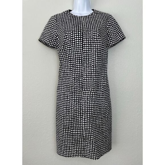 Carlisle black white polka dot front pocket shift dress 0 - Picture 1 of 13